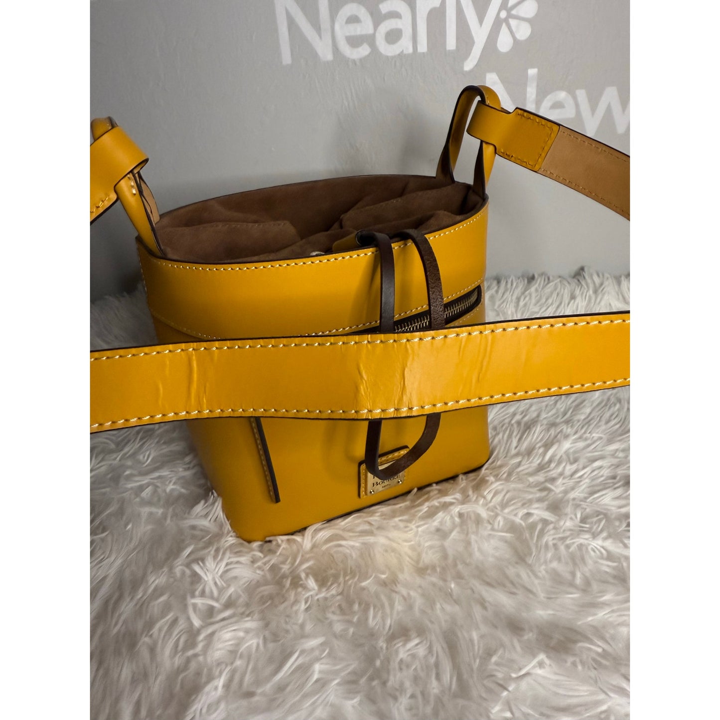 DOONEY & BOURKE Yellow Beacon Drawstring Shoulder Bag Purse