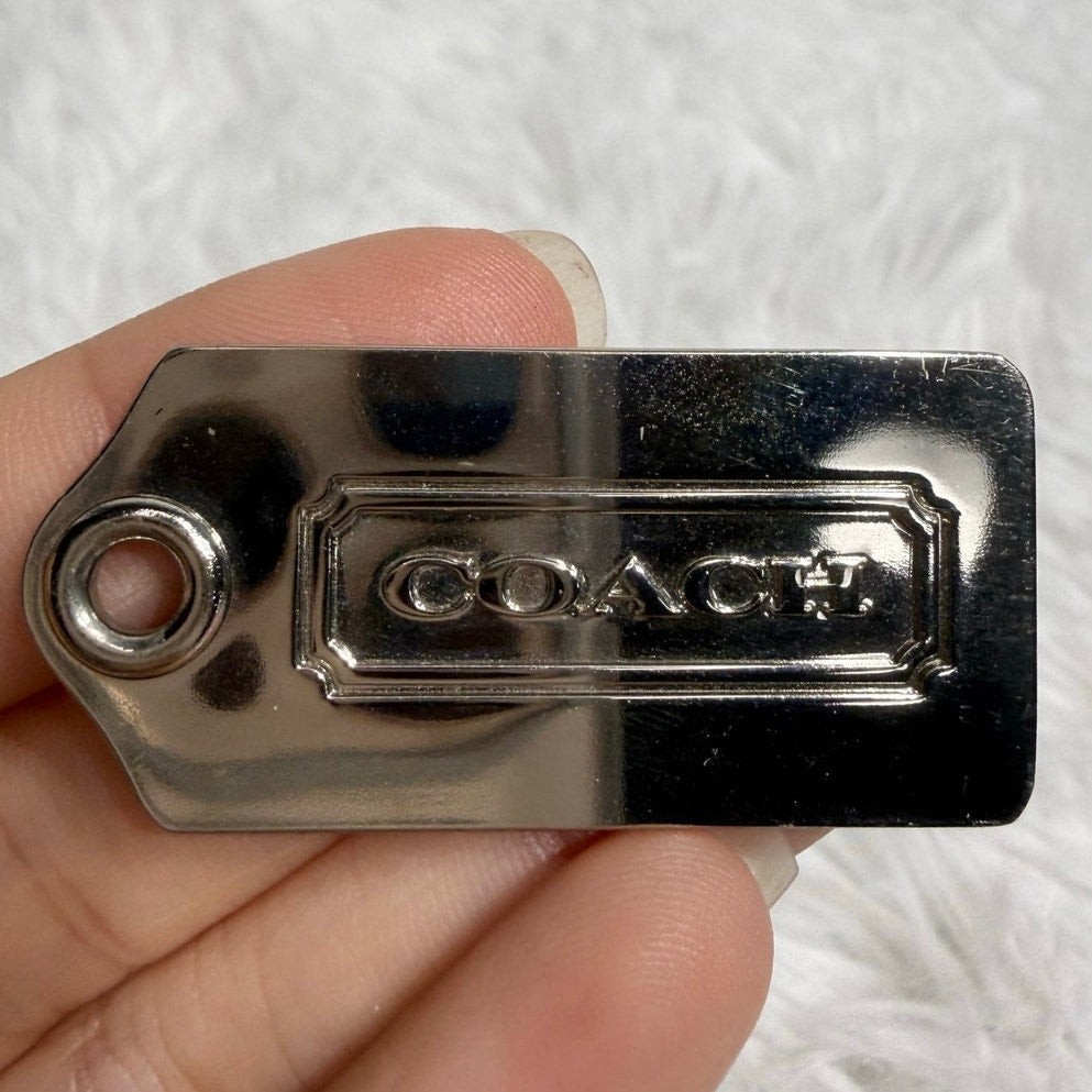 1.5" y2k COACH Metal Fob Bag Charm Hang tag Hangtag