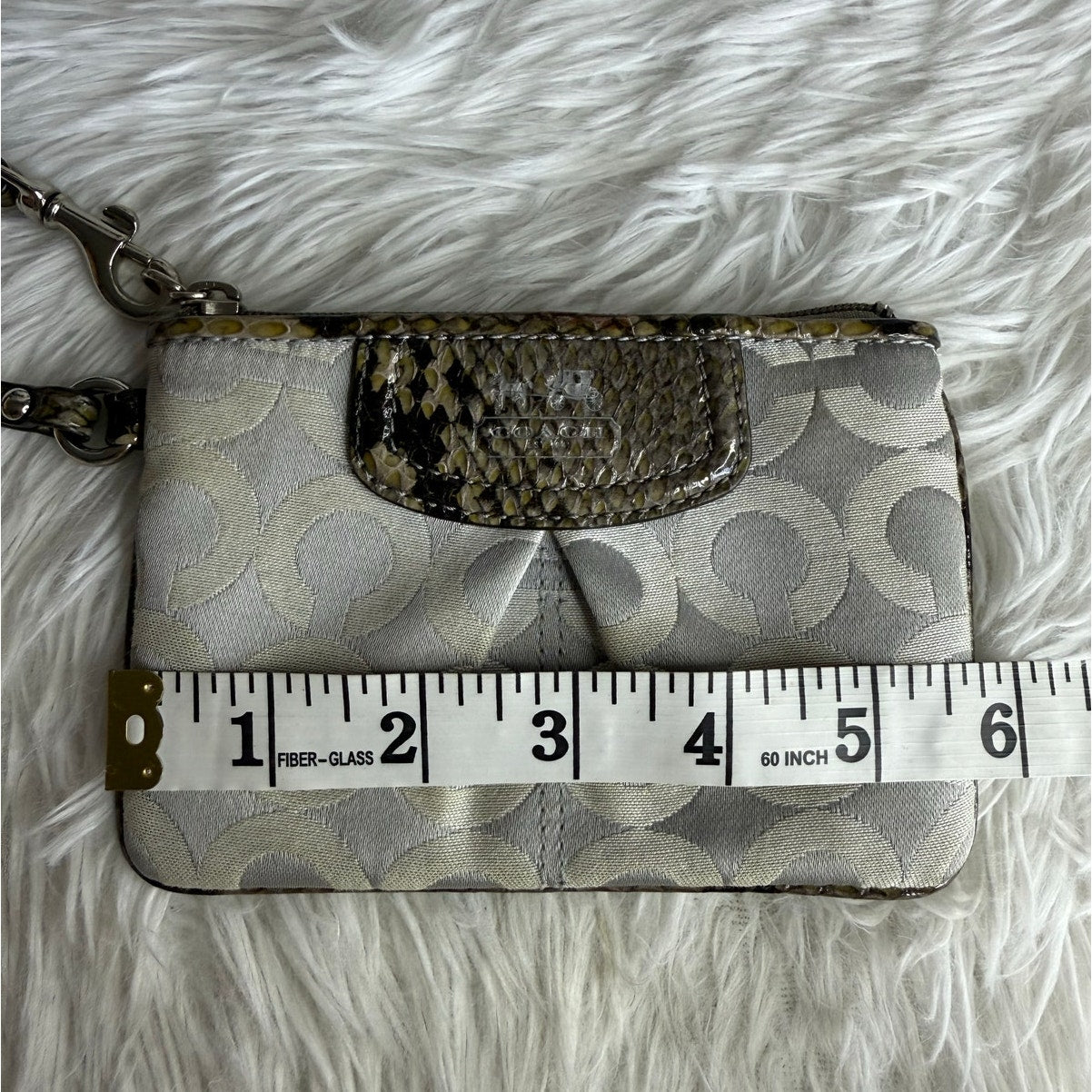 COACH Signature Animal Print Canvas Wristlet