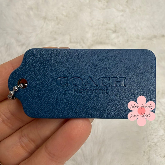 2" COACH Blue Fob Bag Charm Hang tag Hangtag