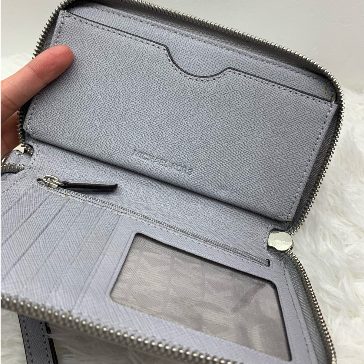 Michael Kors Gray Medium Zip Around Wallet