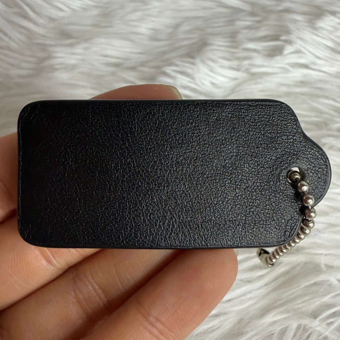 2" COACH Black Fob Bag Charm Hang tag Hangtag