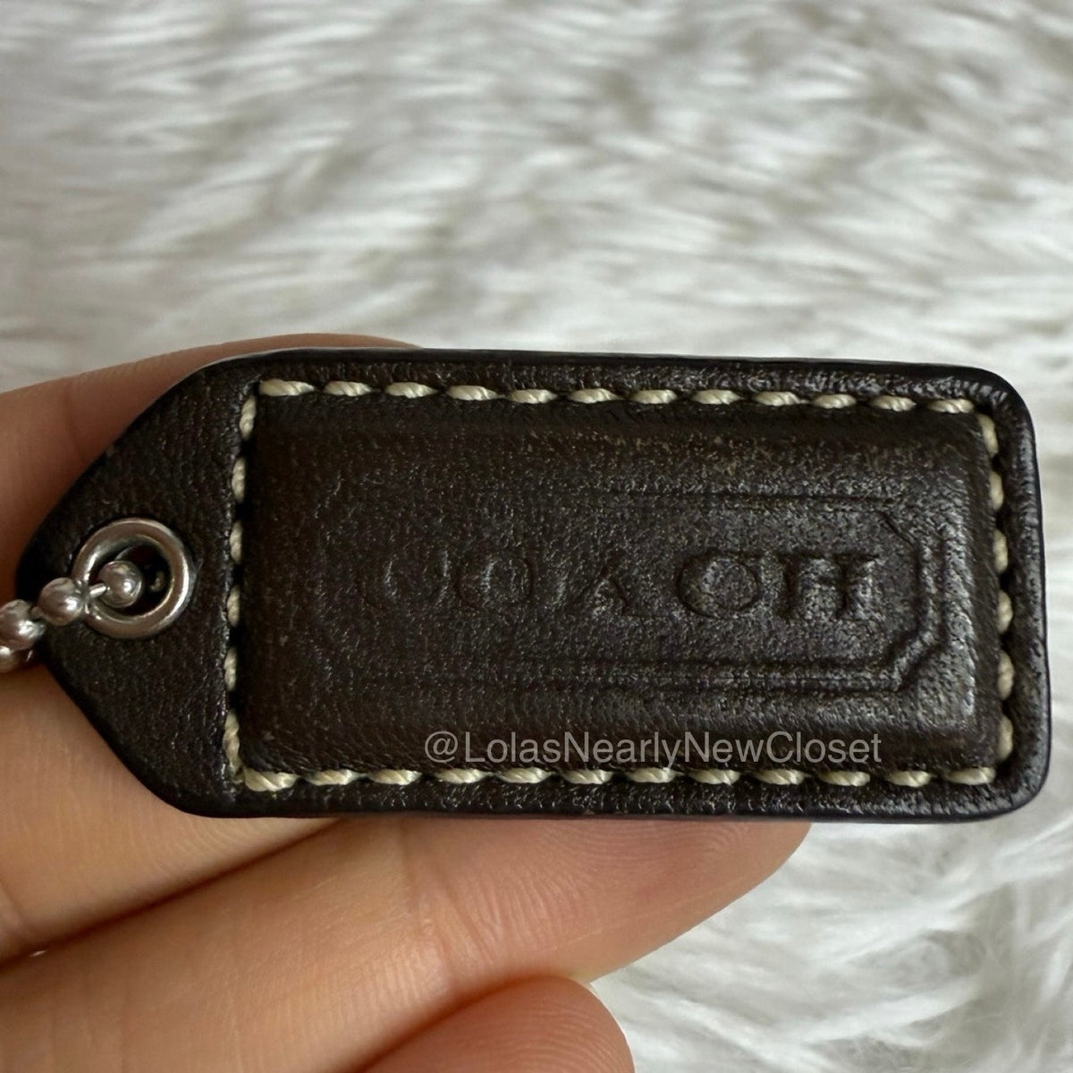 1.5" Y2K COACH Brown Fob Bag Charm Hang tag Hangtag