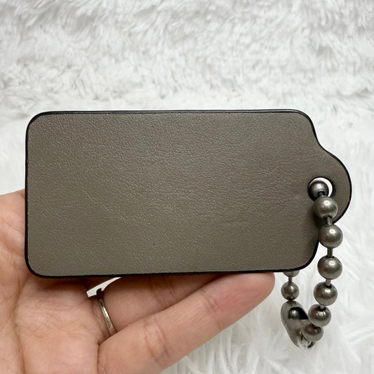 3" COACH Large Gray Fob Bag Charm Hang tag Hangtag