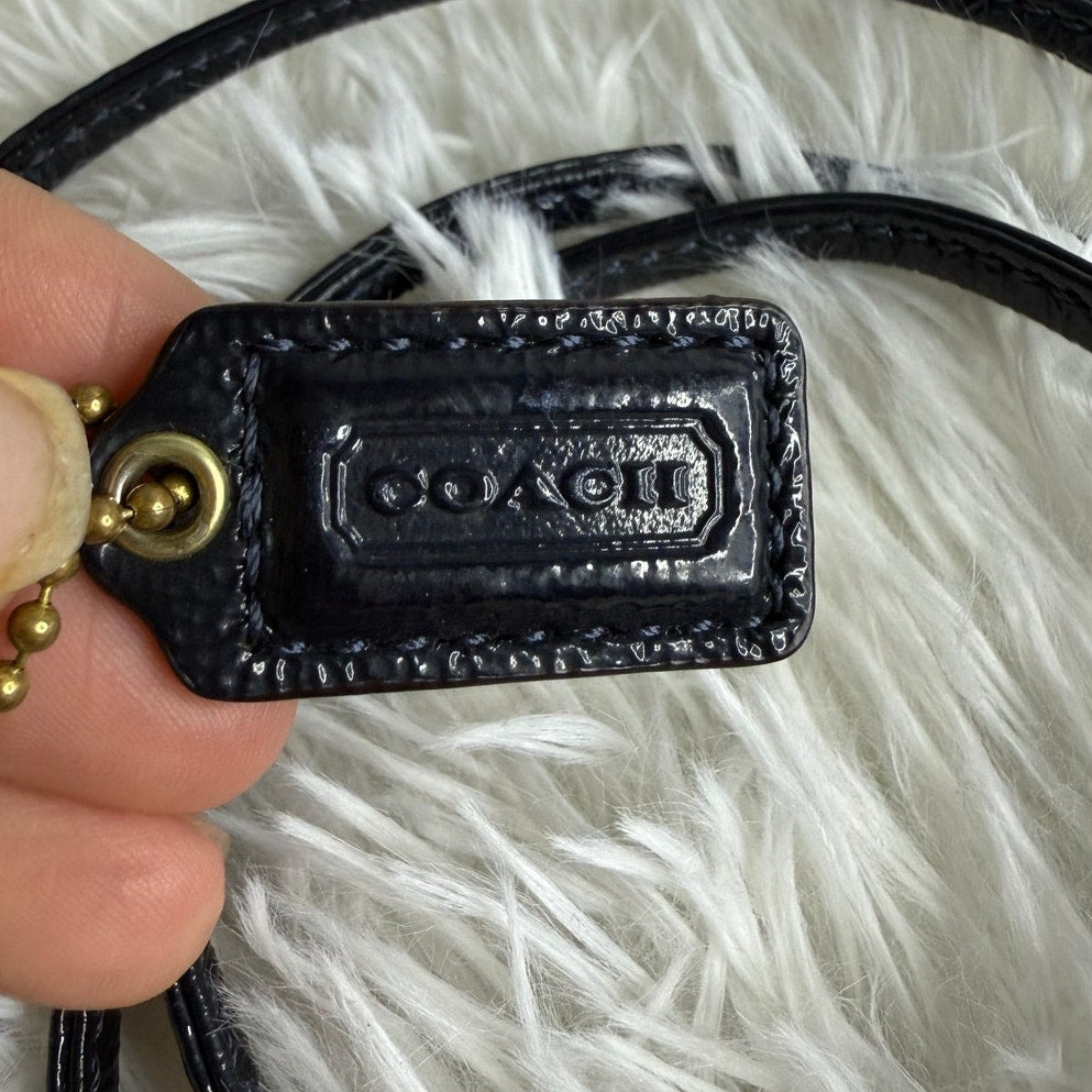 COACH Black Gold Patent Leather Hangtag Hang tag and Crossbody Replacement Strap