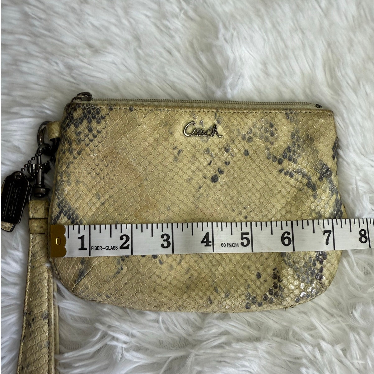 COACH Kristin Embossed Python Wristlet
