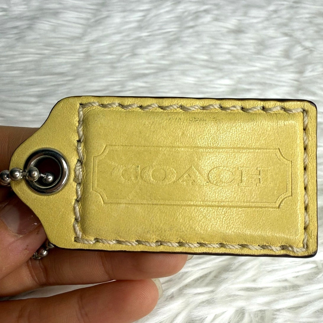 COACH Yellow Replacement Fob Bag Charm Hang tag Hangtag