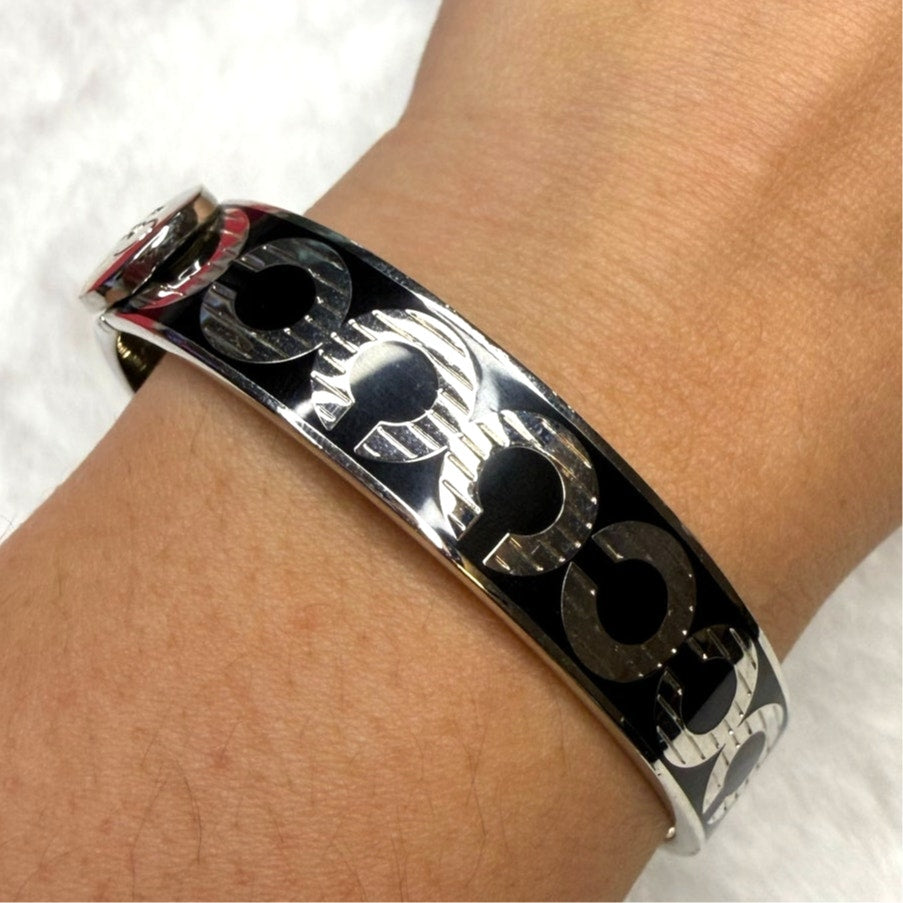 COACH “C” Signed Enamel Stainless Steel Bangle