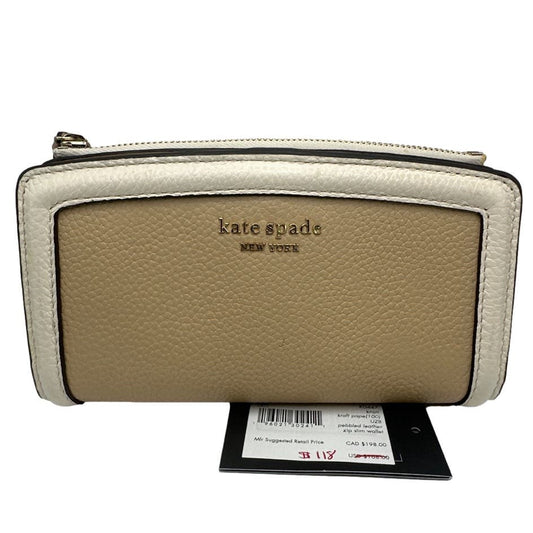 NWT Kate Spade New York  Colorblocked Pebbled Leather Slim Wallet