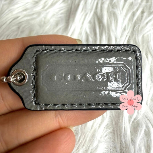 1.5" COACH Gray Fob Bag Charm Hang tag Hangtag