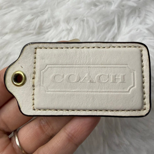 2.5" COACH Ivory Fob Bag Charm Hang tag Hangtag