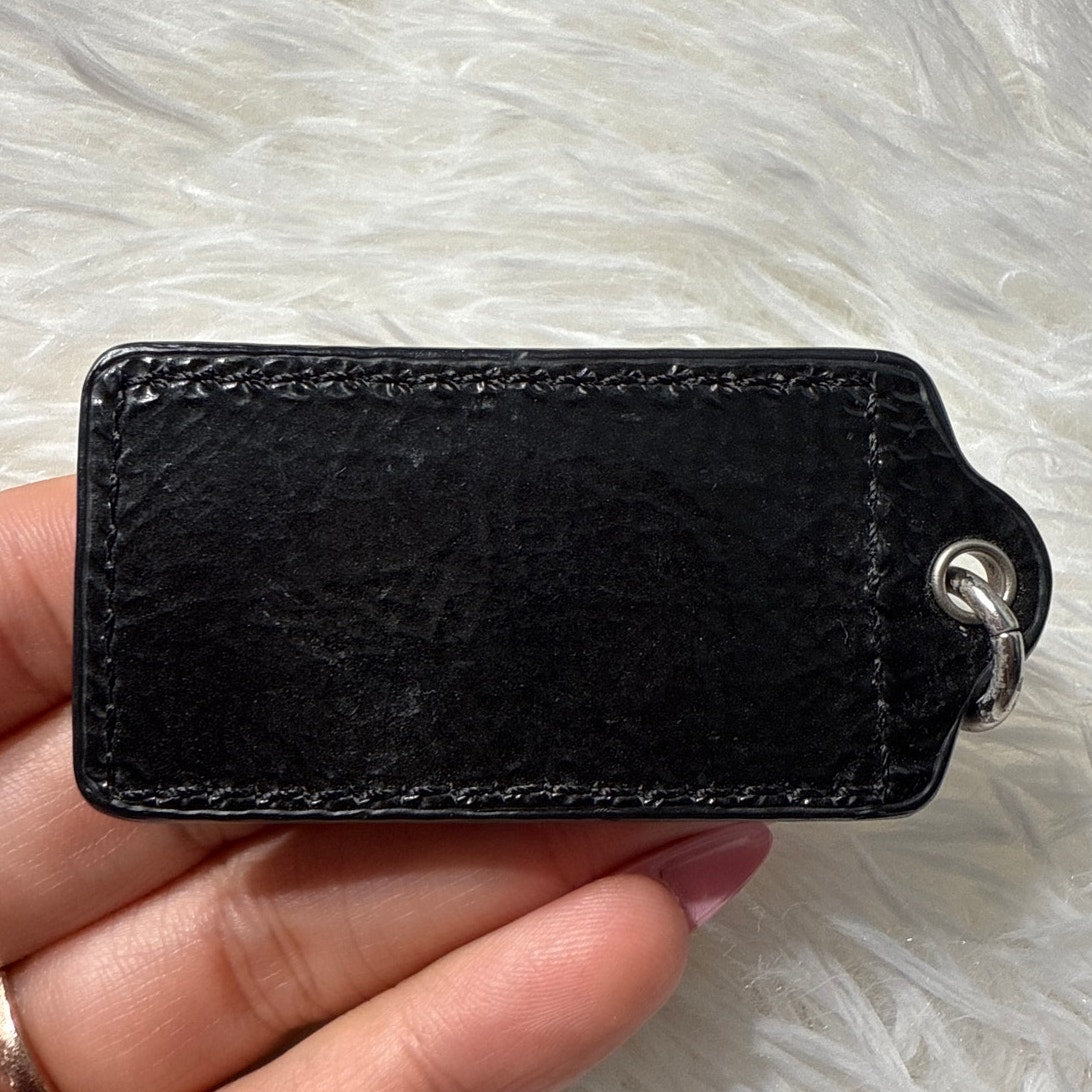 2” COACH Black Fob Bag Charm Hang tag Hangtag