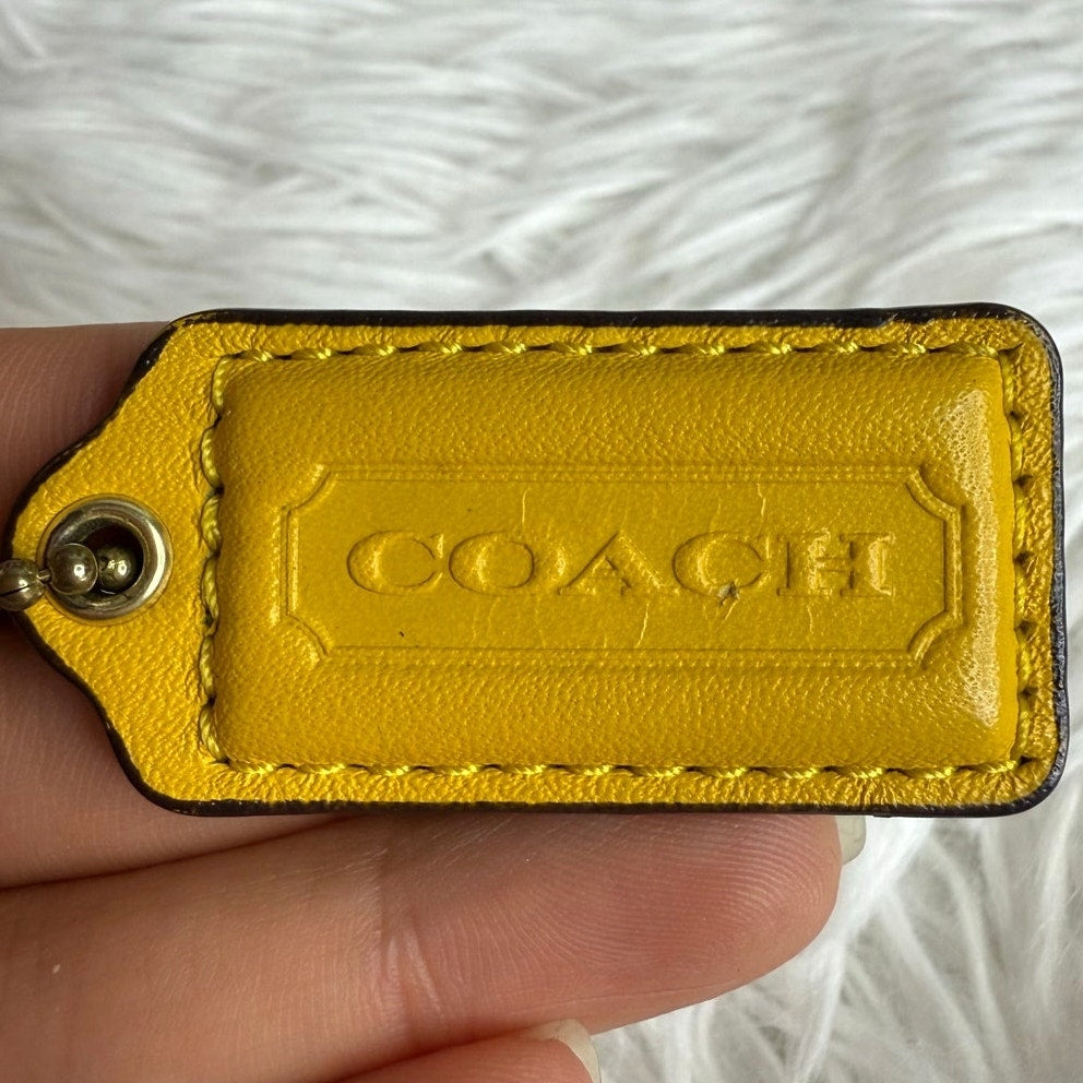 1.5" COACH Yellow Fob Bag Charm Hang tag Hangtag