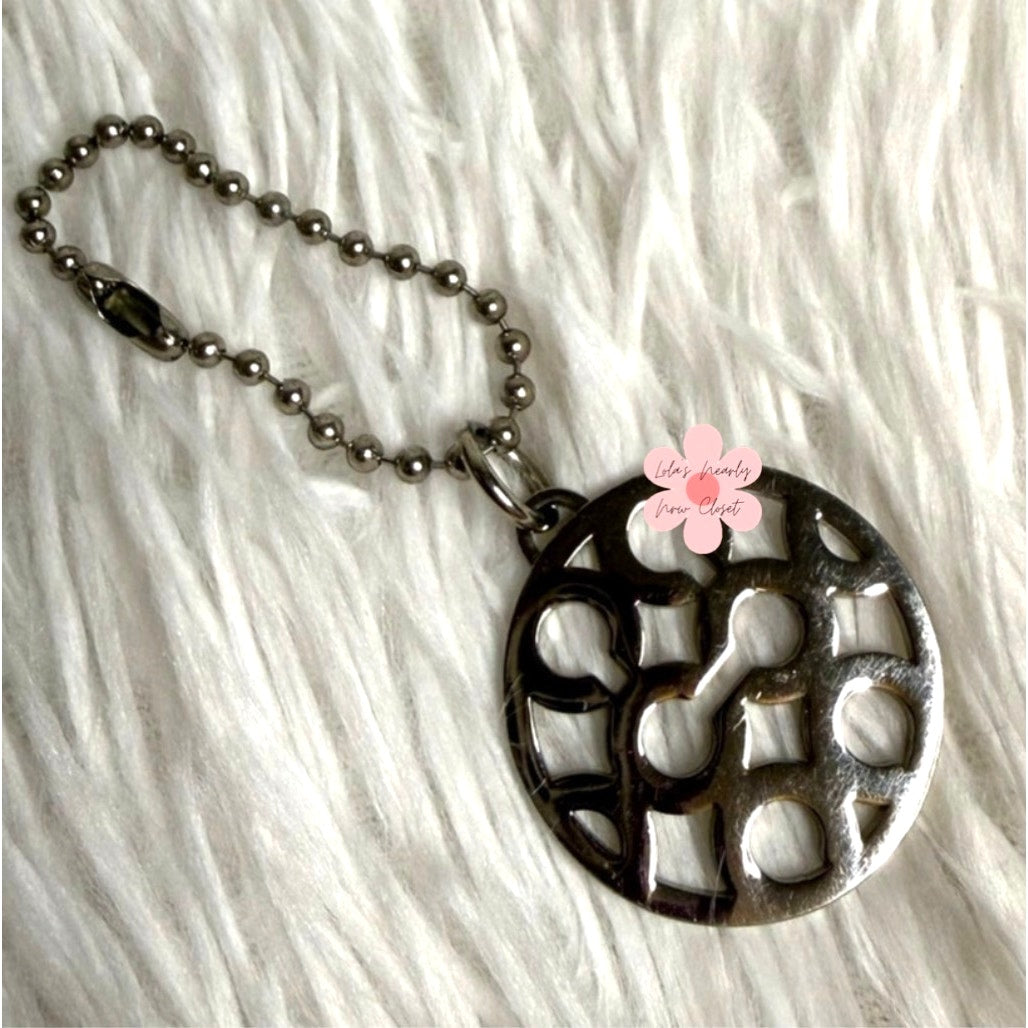 1.5" COACH Circle Script Fob Bag Charm Hang tag Hangtag