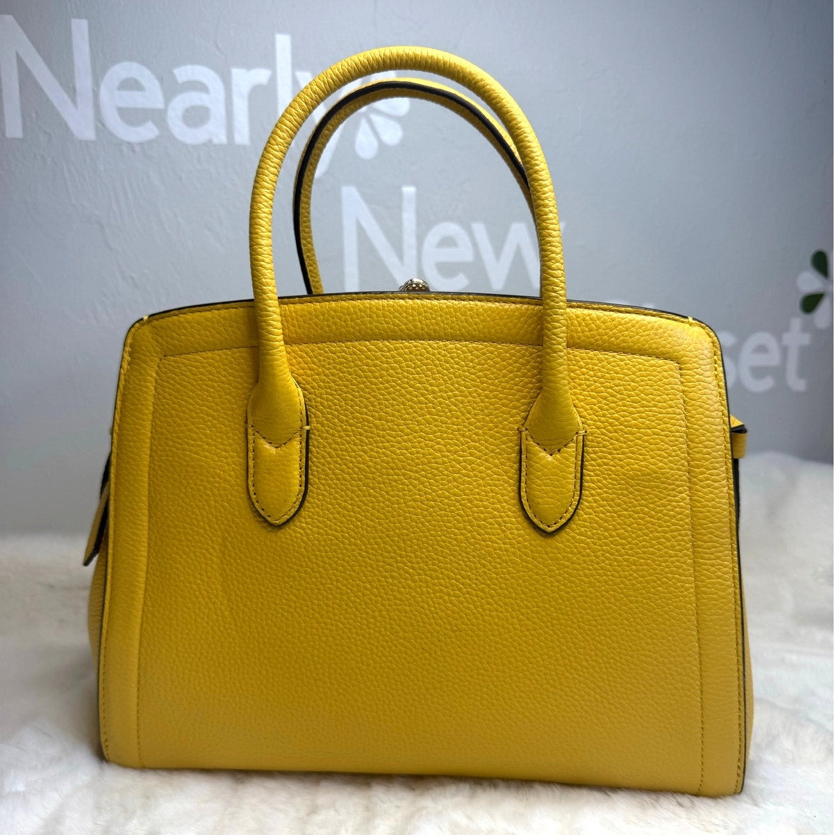 SALE Kate Spade Knott Medium Pebble Leather Satchel Morning Yellow