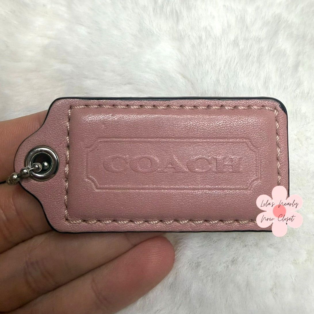 2" COACH Dusty Pink Fob Bag Charm Hang tag Hangtag