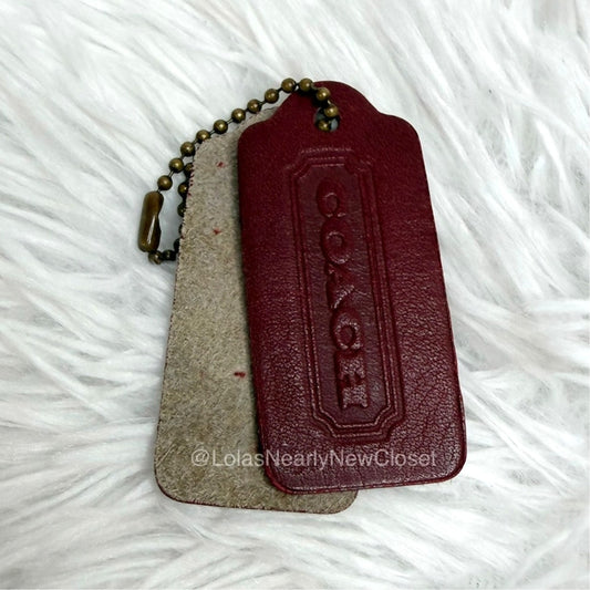 2" Vintage COACH Red Fob Bag Charm Hang tag Hangtag