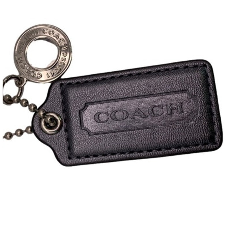 2" COACH Metallic Gray Fob Bag Charm Hang tag Hangtag