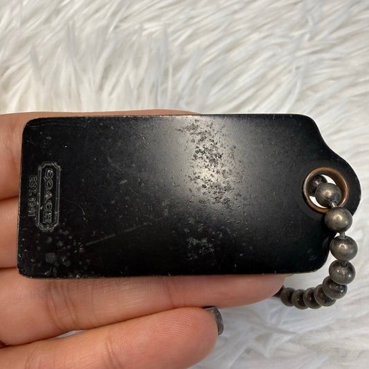 2.5" Coach Metal Black Fob Bag Charm Hang tag Hangtag