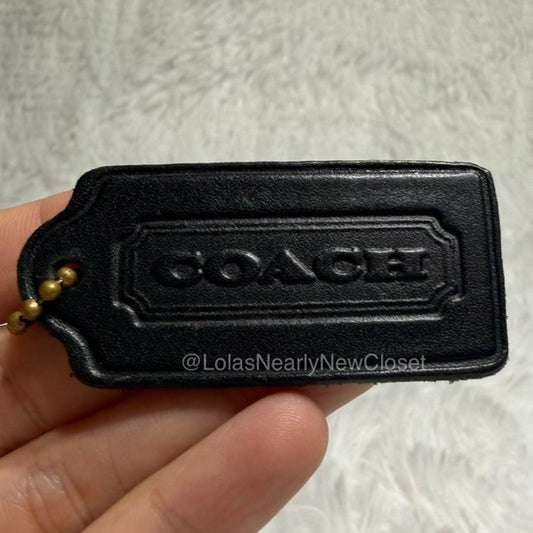 2" Vintage COACH Black Sheridan Collection Fob Bag Charm Hang tag Hangtag