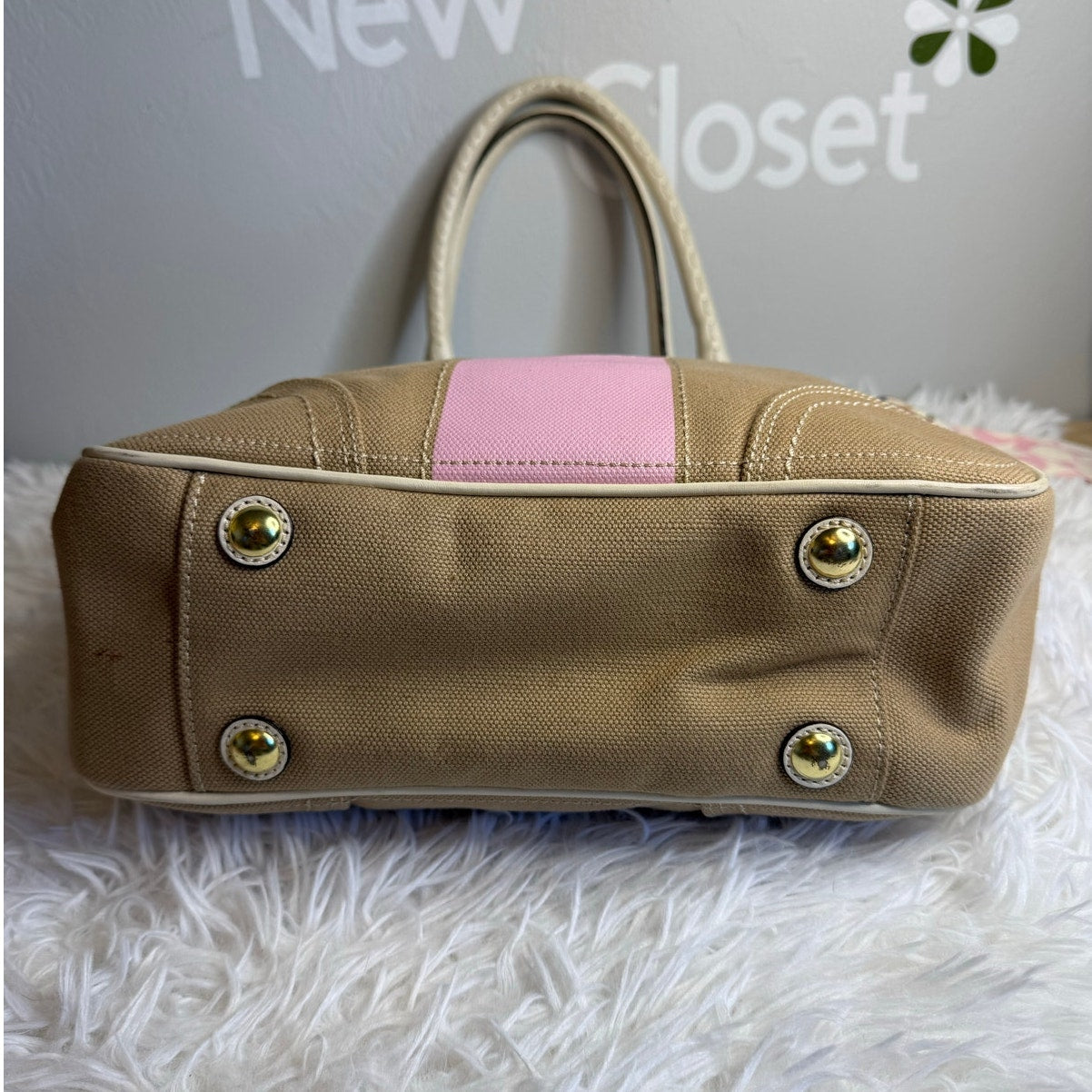 y2k COACH 2008 11791 Heritage Striped Tote Handbag