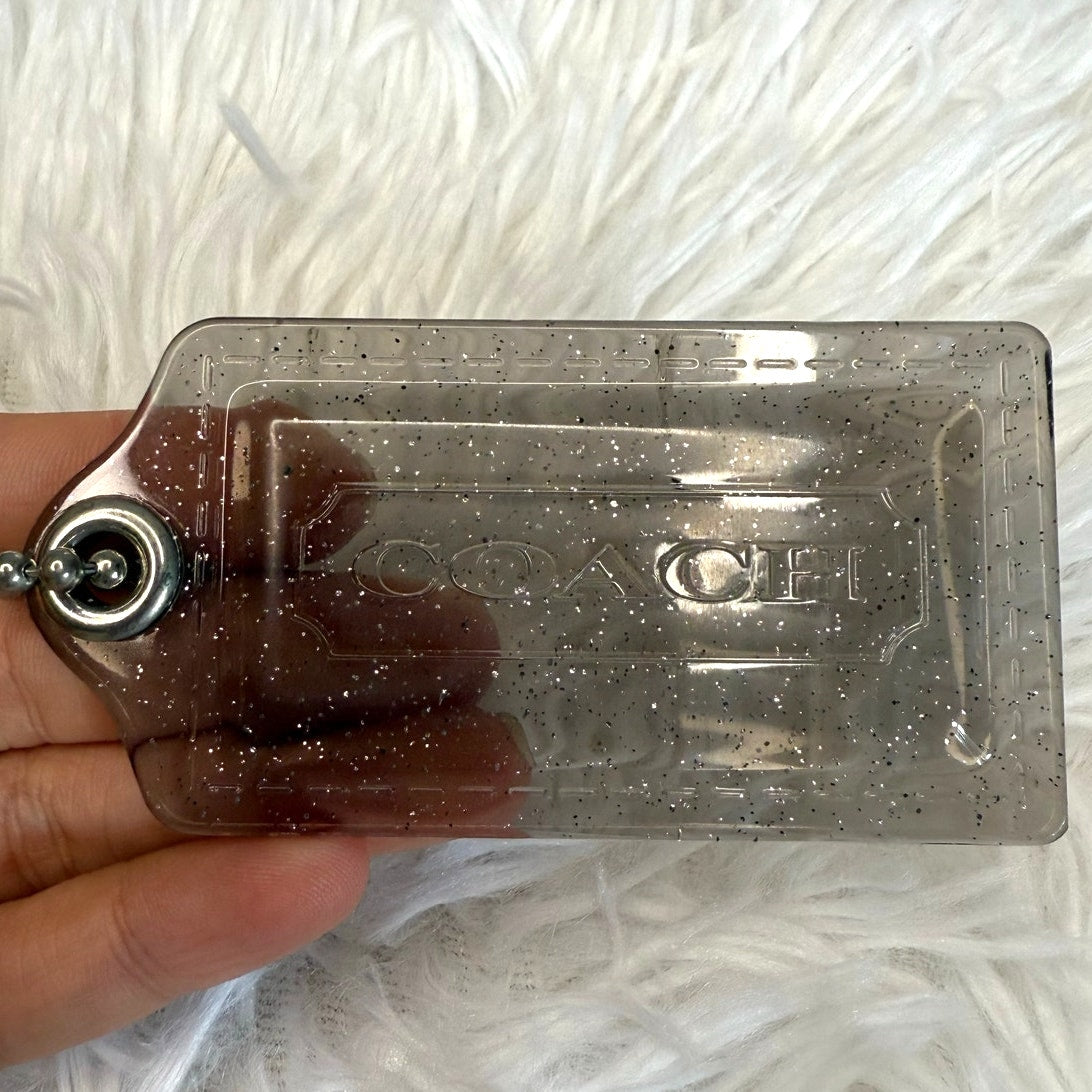 3” COACH Poppy Clear Gray Fob Bag Charm Hang tag Hangtag