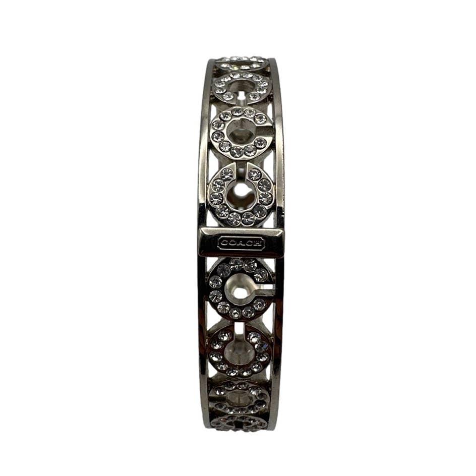 COACH Silver Signature Enamel Bangle Bracelet