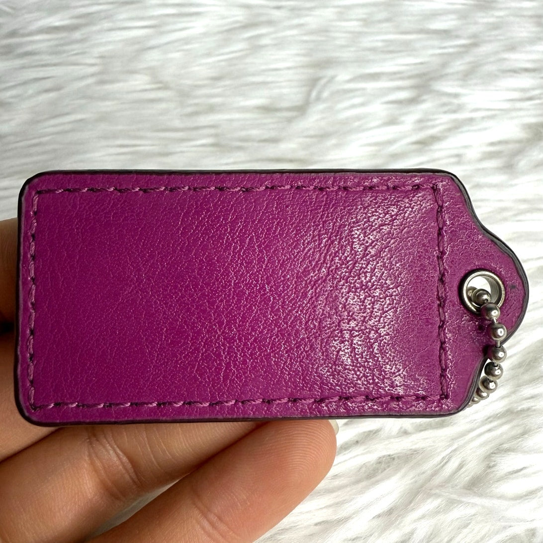 2" COACH Purple Fob Bag Charm Hang tag Hangtag