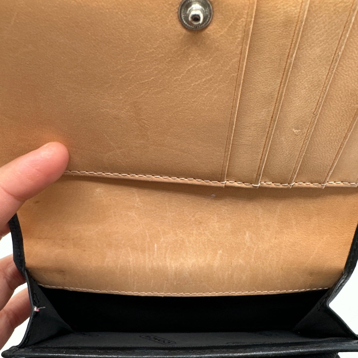 y2k Coach Vintage Black Signature Canvas Hampton Buckle Wallet