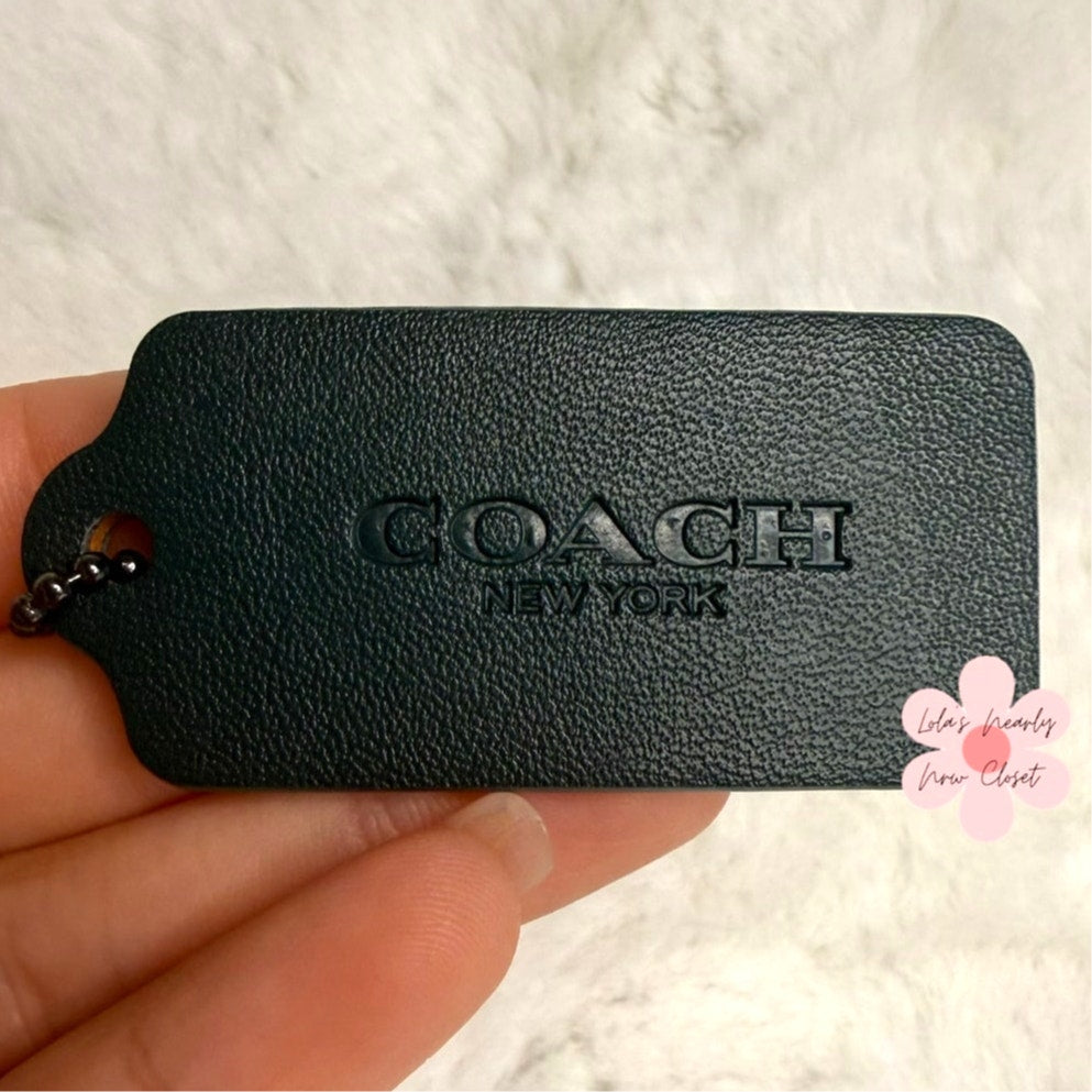 2" COACH Black Fob Bag Charm Hang tag Hangtag