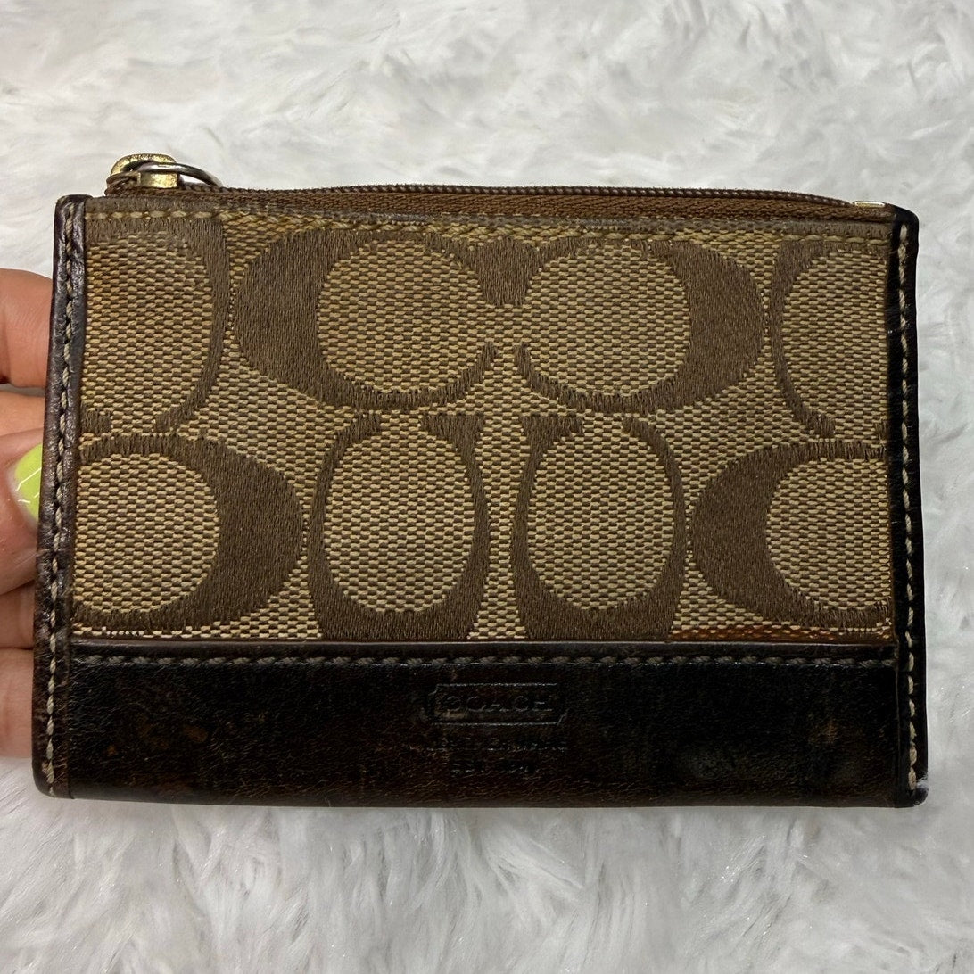 SALE y2k COACH Brown Signature Canvas Card holder Coin Purse