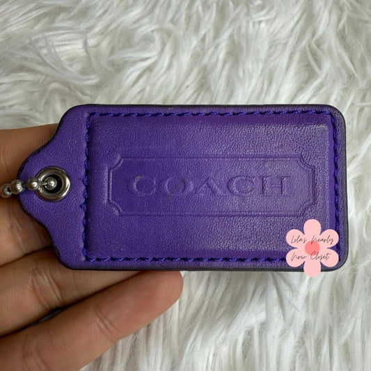 2.5" COACH Purple Fob Bag Charm Hang tag Hangtag