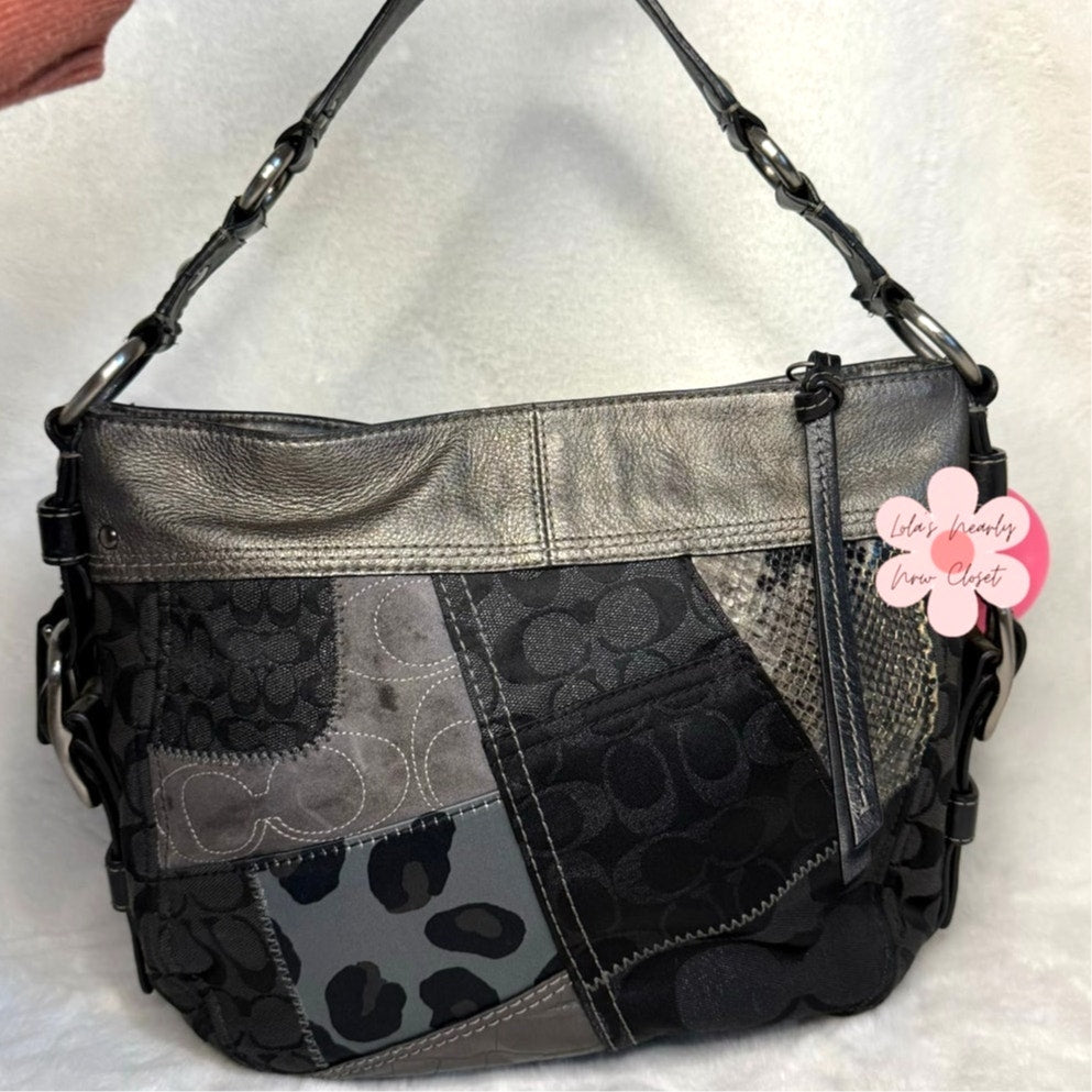 y2k COACH Leather Patchwork Shoulder Bag F0873-12901