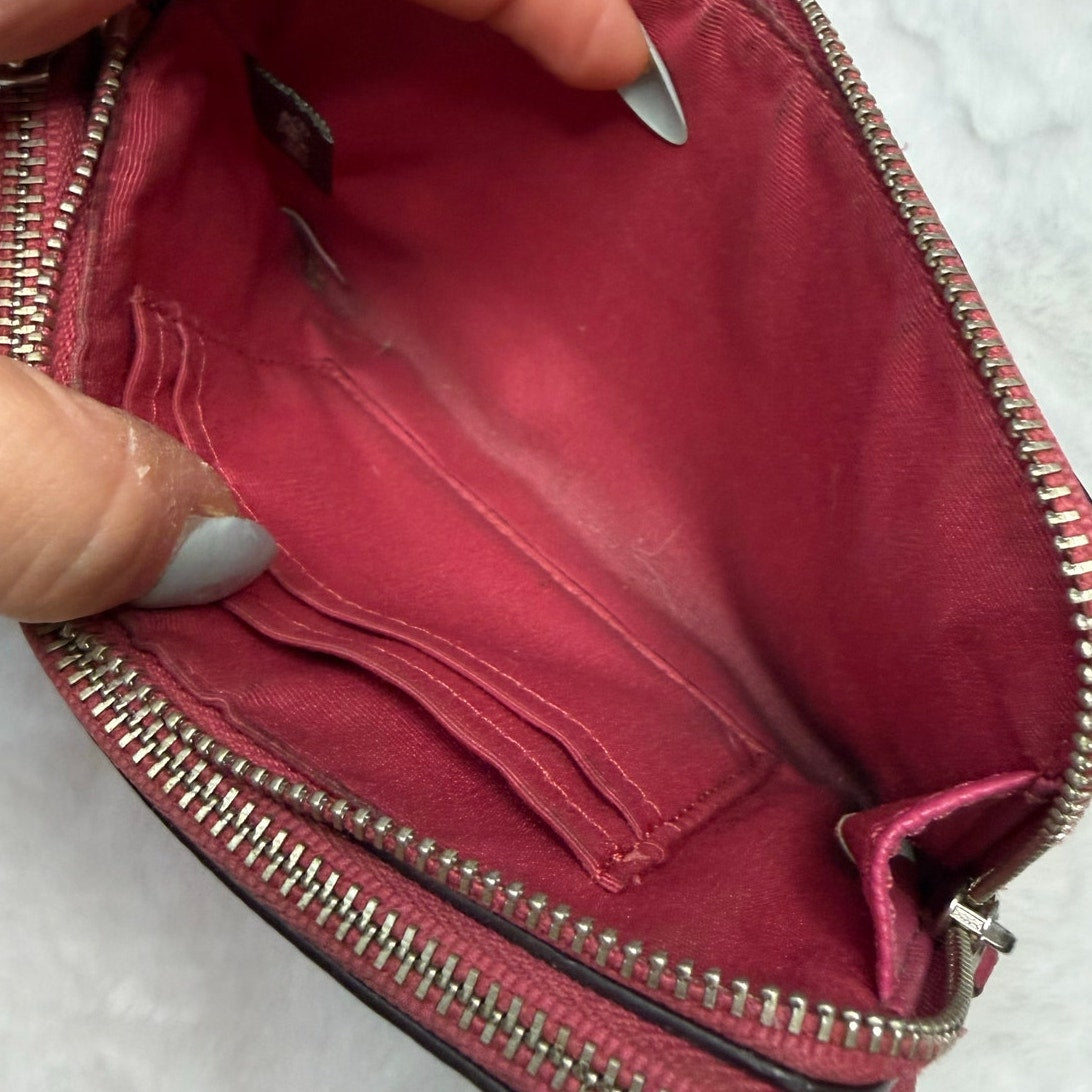 COACH Fuchsia Double Zipper Wristlet