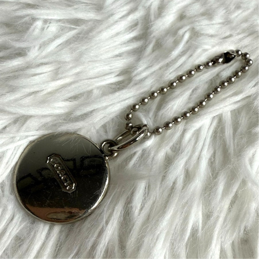 1" Coach Metal Circle Hangtag Hang Tag Bag Charm
