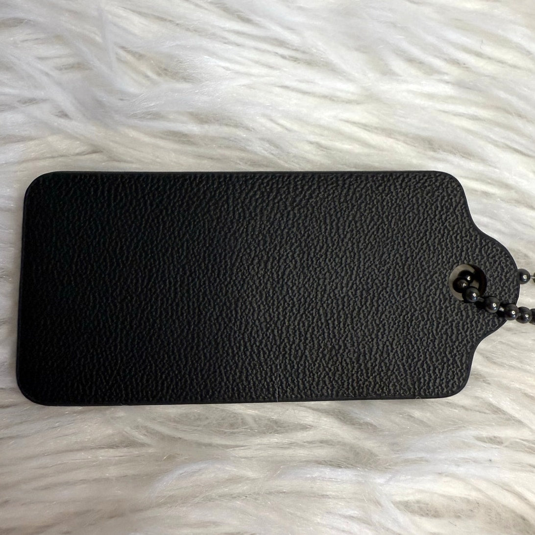 2" COACH Black Fob Bag Charm Hang tag Hangtag
