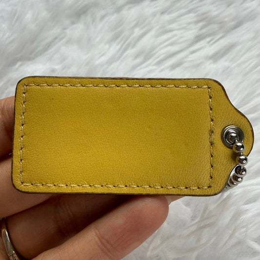 2" COACH Yellow Fob Bag Charm Hang tag Hangtag