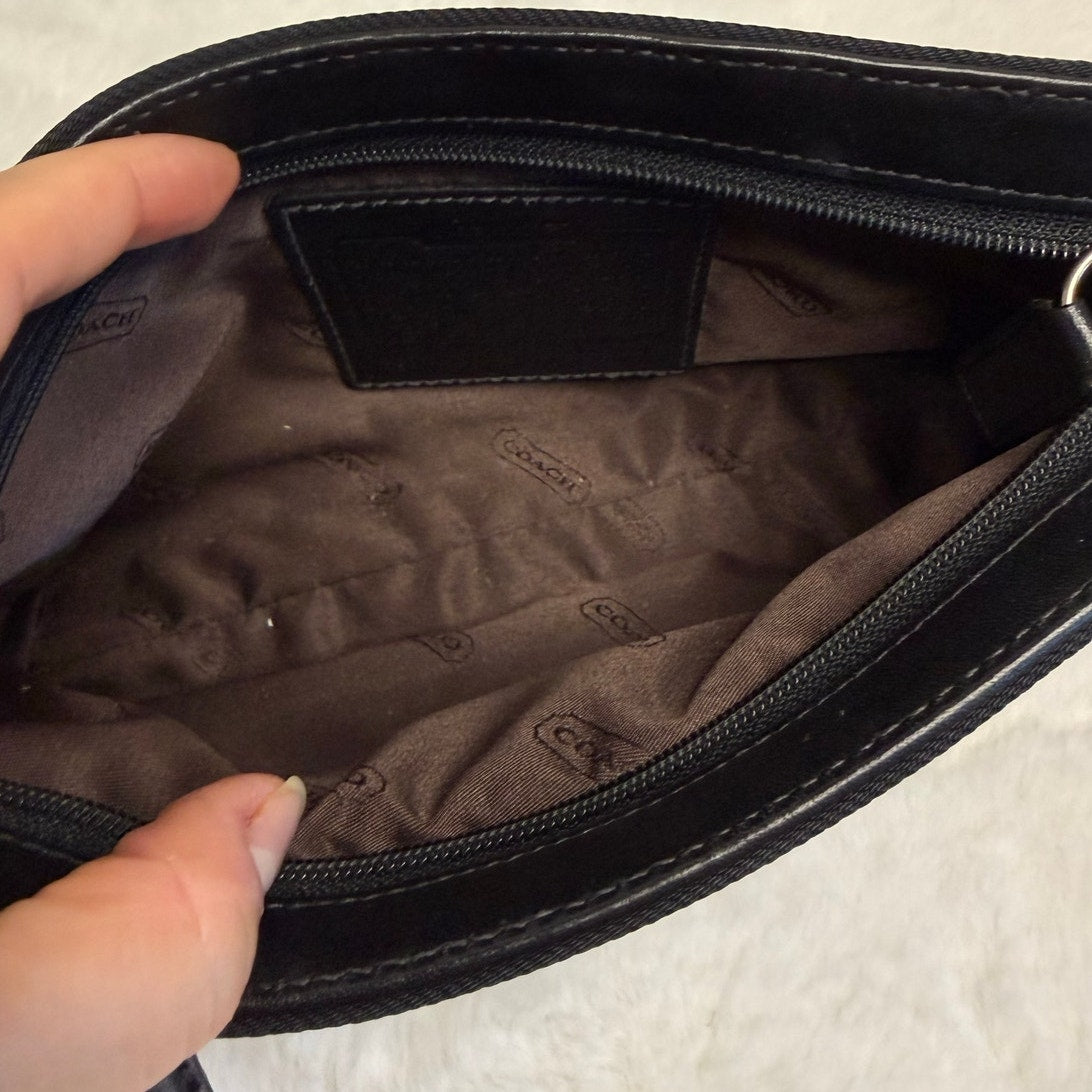 Vintage COACH y2k Mercer Demi Pochette Black Canvas Twill