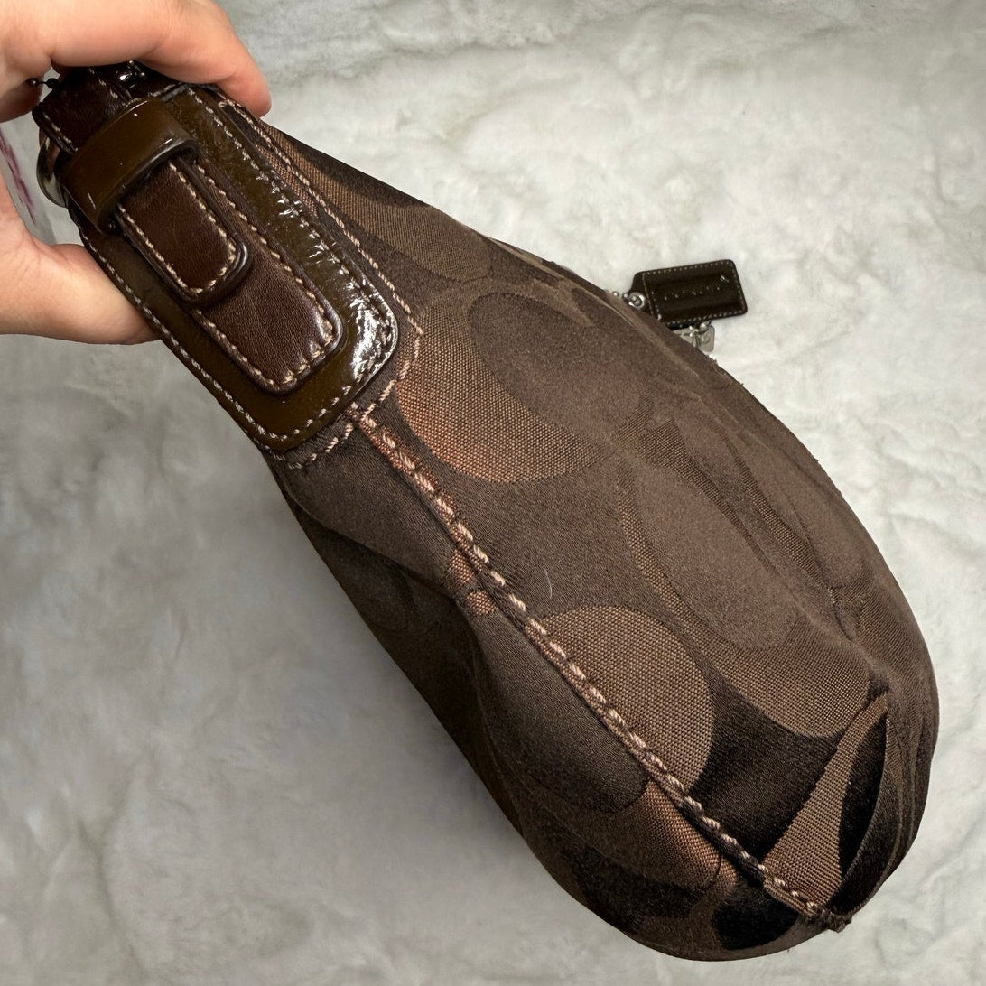 y2k Coach 12675 Brown Signature Hobo Shoulder Bag