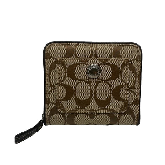 COACH Brown Signature Canvas Med Wallet