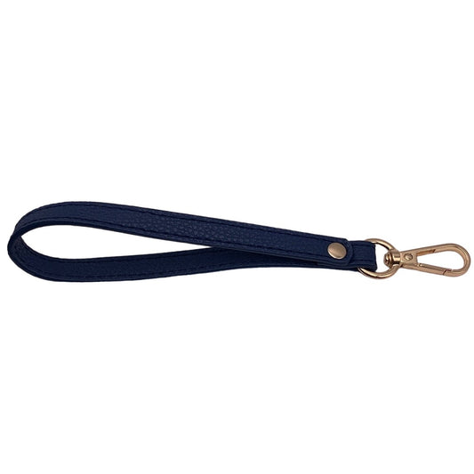 Navy and Gold Wrist Strap Purse Bag Strap 20CM PU Leather Handles