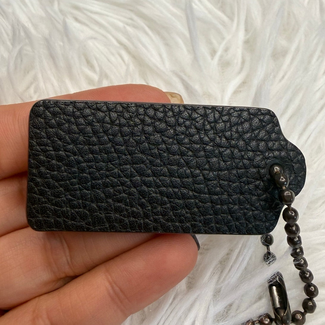 2" COACH Black Fob Bag Charm Hang tag Hangtag
