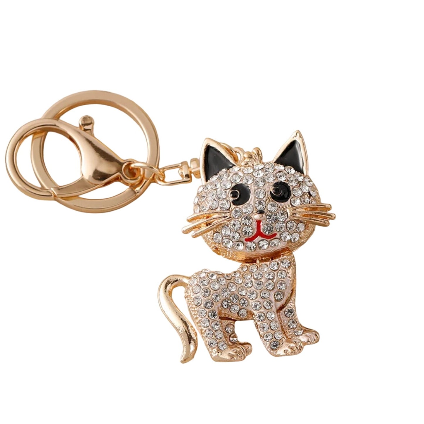 Cute Crystal Animal Cat Lovely Rhinestone Keychain Accessories For Gift