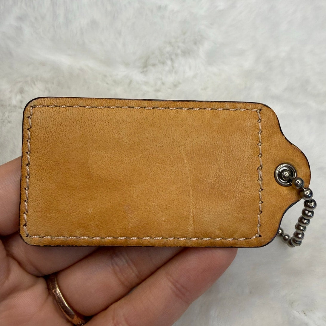 2.5" COACH Tan Fob Bag Charm Hang tag Hangtag