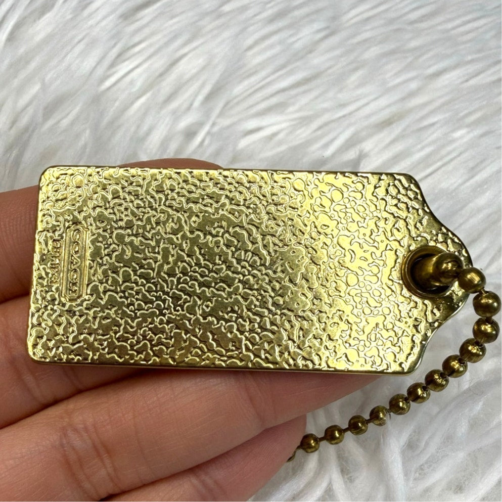 RARE 2” y2k COACH Vintage Fob Bag Charm Hang tag Hangtag
