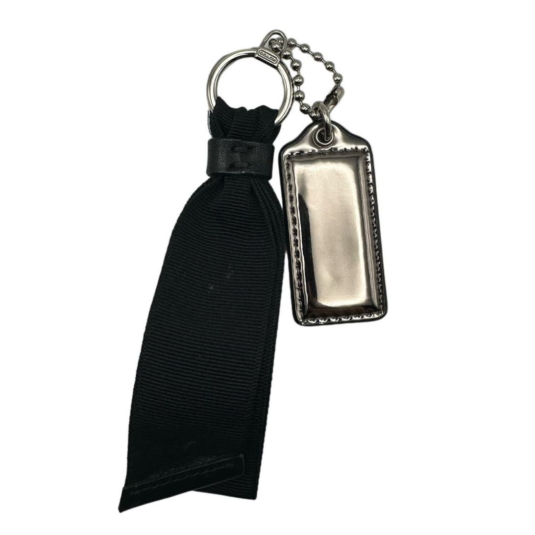 COACH Metallic Silver and Black Hangtag Bag Charm