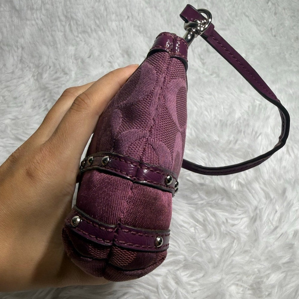 COACH Purple Signature Canvas Wristlet
