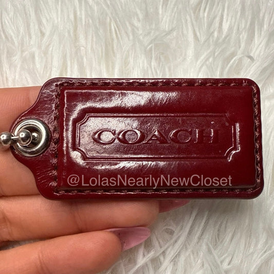 2" COACH Patent Leather Red Fob Bag Charm Hang tag Hangtag