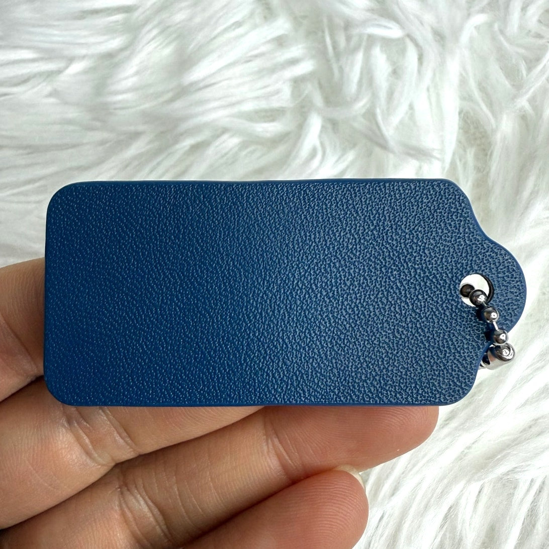 2" COACH Blue Fob Bag Charm Hang tag Hangtag