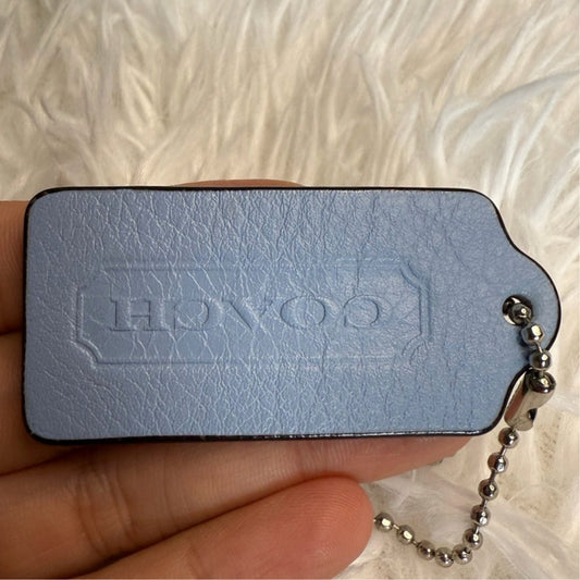 2” COACH Legacy Blue Fob Bag Charm Hang tag Hangtag